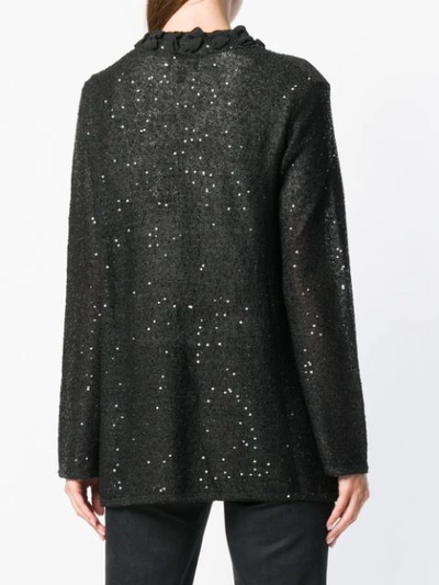 Shop Emporio Armani Sequin Detail Cardigan - Black