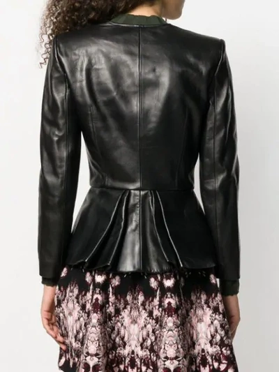 Shop Alexander Mcqueen Fitted Wrap-over Jacket In 1000 Black