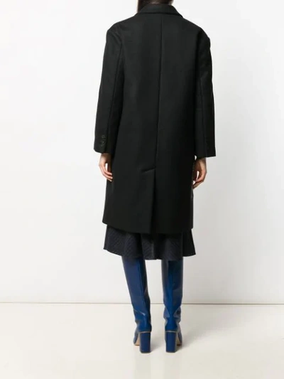 Shop Antonio Marras Asymmetric Print Midi Coat In 999 Black Multi