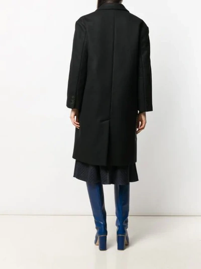 ANTONIO MARRAS ASYMMETRIC PRINT MIDI COAT - 黑色