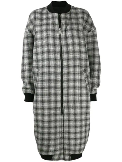 Shop A.f.vandevorst Checkered Bomber-style Coat In Black