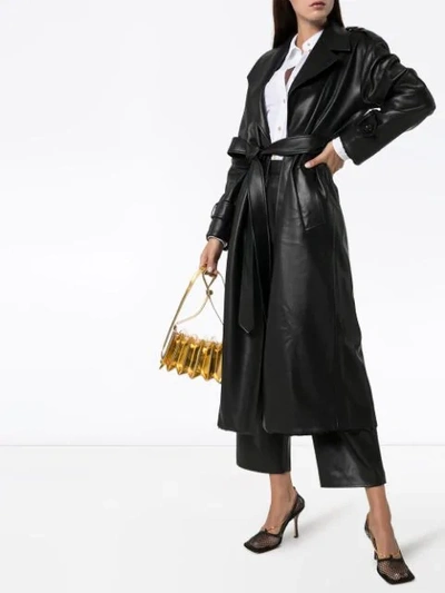 Shop Anouki Reversible Sequinned Trench Coat In Black