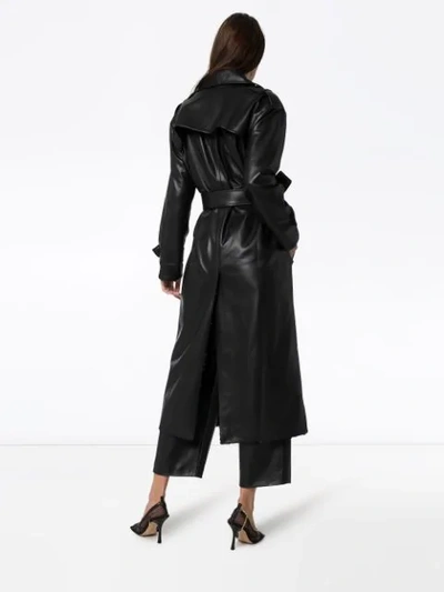 Shop Anouki Reversible Sequinned Trench Coat In Black