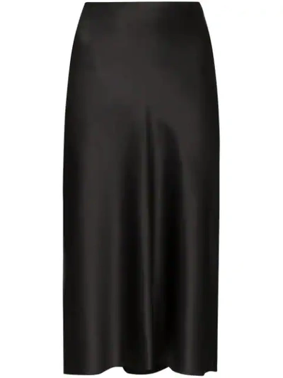 Shop Joseph Frances Satin Pencil Skirt In Black