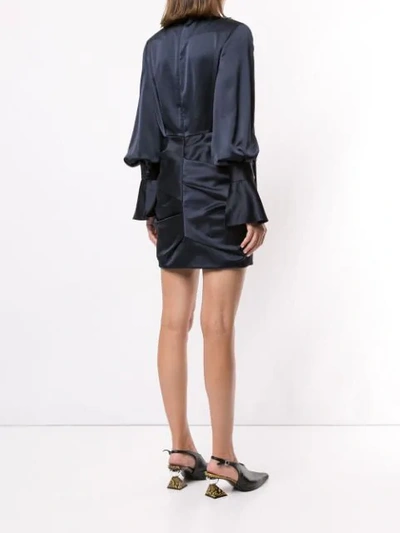 Shop Acler Soto Tucked Mini Dress In Midnight