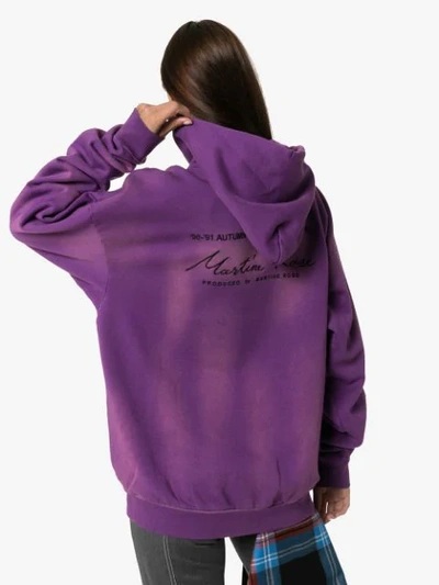 Shop Martine Rose Kapuzenpullover Mit Bleached-effekt In Sunbleach Purple