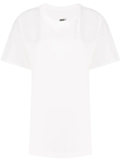 Shop Mm6 Maison Margiela Fluo Orange T-shirt In White