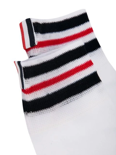 Shop Thom Browne Striped Ankle In White