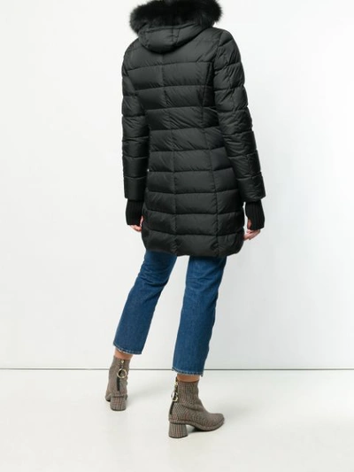 Shop Herno Hooded Zipped Coat - Black