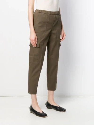Shop Theory Mid Rise Cargo Chinos In Green