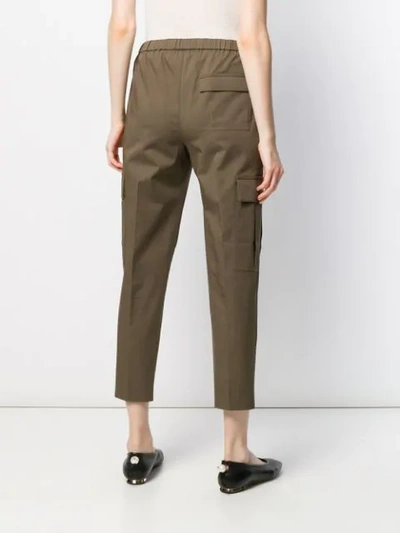 Shop Theory Mid Rise Cargo Chinos In Green
