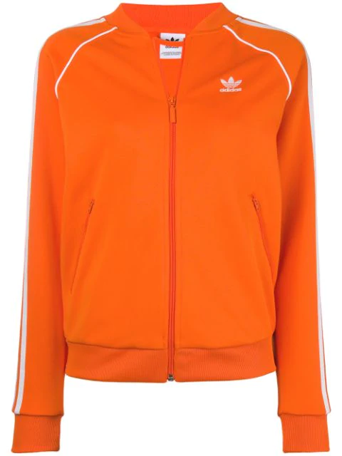 adidas originals three stripe track jacket in orange