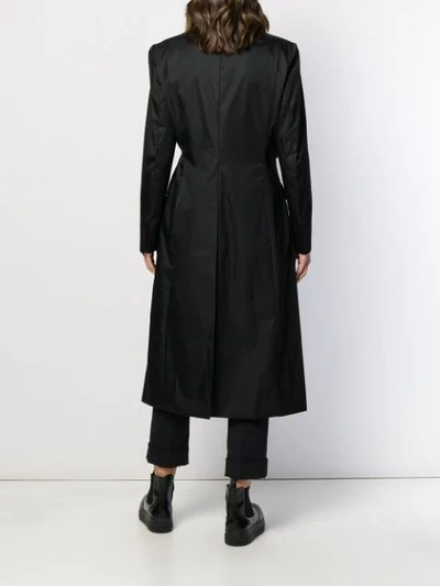 Shop Prada Double-breasted Belted Raincoat In F0002 Nero