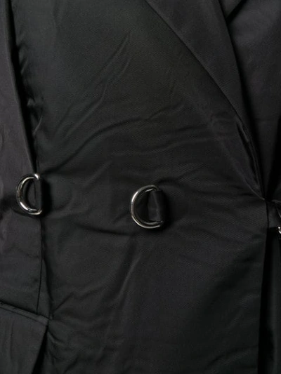 PRADA BELT LOOP CLIP BELTED COAT - 黑色