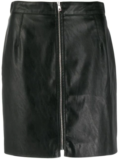 Shop Pinko Textured Mini Skirt In Black