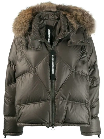 Shop As65 Jacke Mit Faux-fur-futter In Army