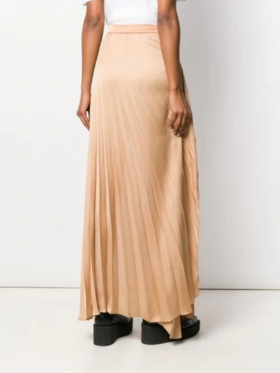 Shop Stella Mccartney Asymmetric Pleated Skirt In Neutrals