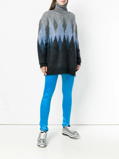 Shop Junya Watanabe Intarsia Knit Sweater In Grey