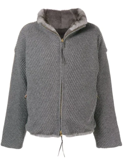 Shop Agnona Reversible Jacket - Grey