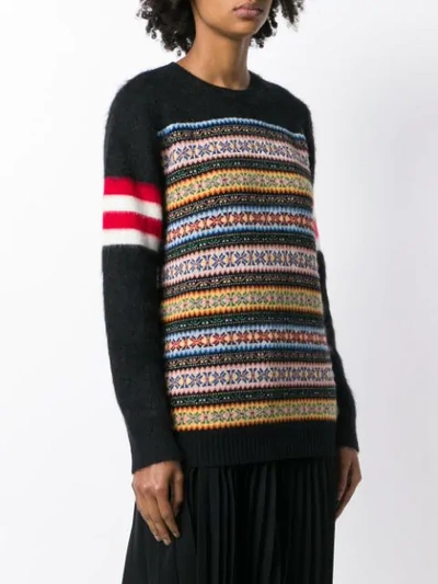 Shop N°21 Nº21 Colour-block Embroidered Sweater - Black