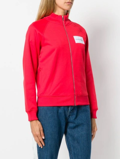 Shop Ck Jeans Calvin Klein Jeans Logo Patch Track Jacket - Red