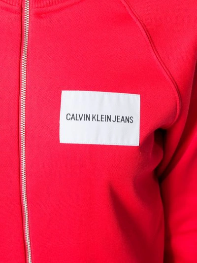 Shop Ck Jeans Calvin Klein Jeans Logo Patch Track Jacket - Red