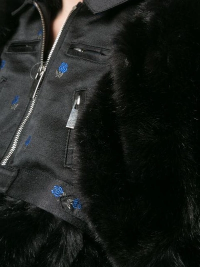 Shop Comme Des Garçons Fur Cropped Jacket In Black