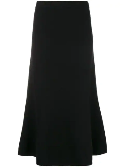 Shop Joseph Fluted Midi Skirt In Black