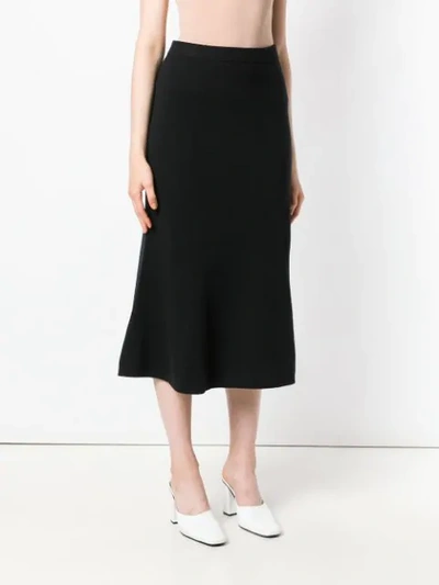 Shop Joseph Fluted Midi Skirt In Black