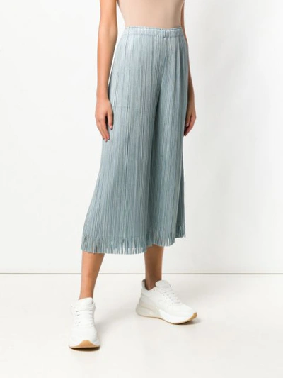 Shop Issey Miyake Pleats Please By  Fringed Culottes - Blue