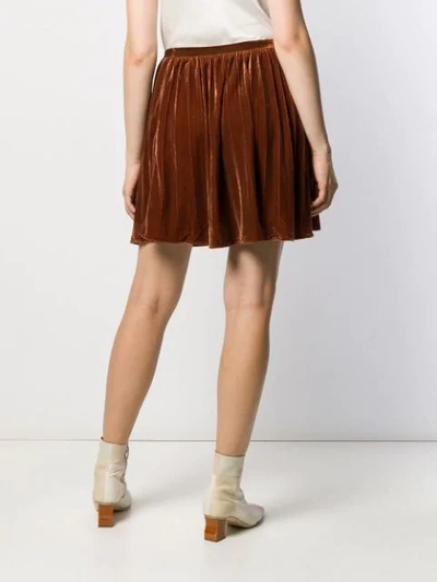 Shop Mes Demoiselles High-waist Flared Mini Skirt In Brown