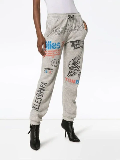 Shop Filles À Papa Slogan Print Track Pants In Grey