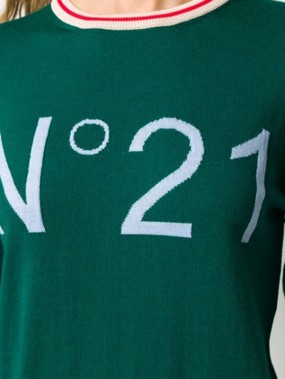 Shop N°21 Logo Knitted Sweatshirt In Green