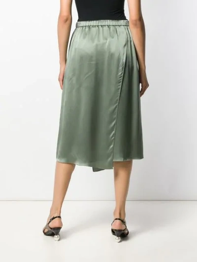 Shop Vince Satin Skirt In Green