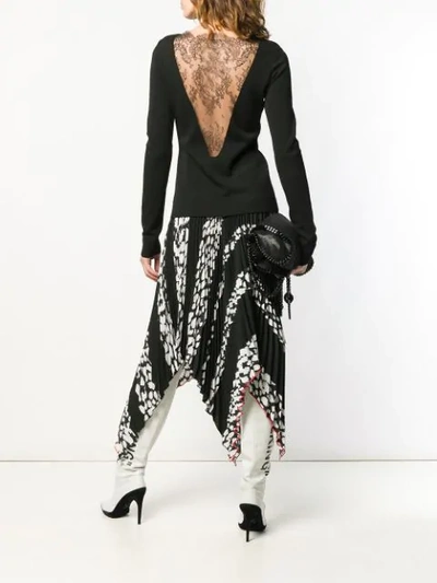 Shop Givenchy Back Floral Lace Detail Jumper In Black