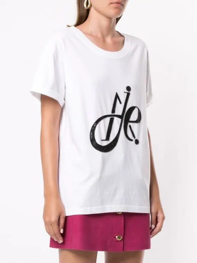 Shop Aje Embellished Fleur Logo T-shirt In White