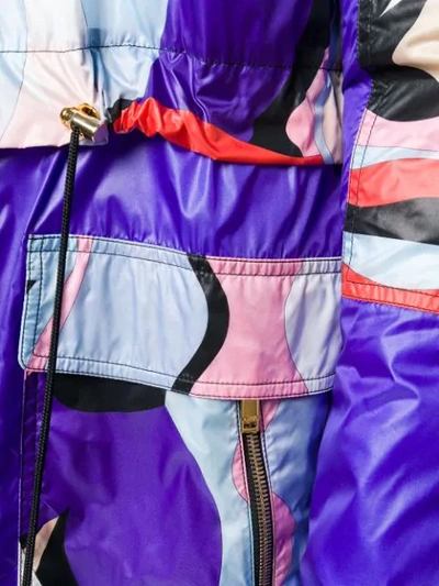 Shop Emilio Pucci Vallauris Print Panelled Coat In Purple