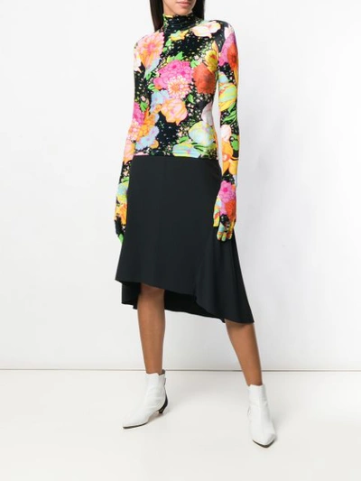 Shop Richard Quinn Floral Print Jumper In Black