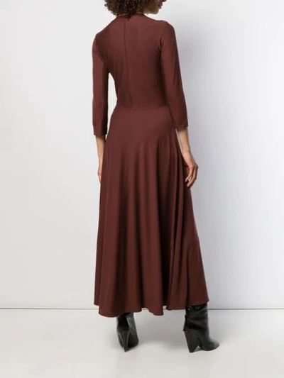 Shop Aspesi Long-sleeve Maxi Dress In Brown