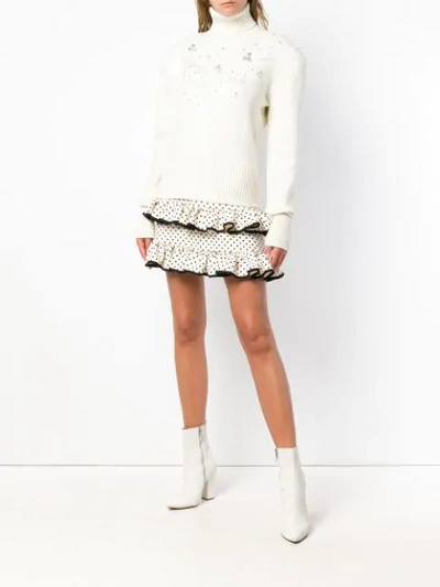 Shop Magda Butrym Embellished Turtleneck Sweater In White