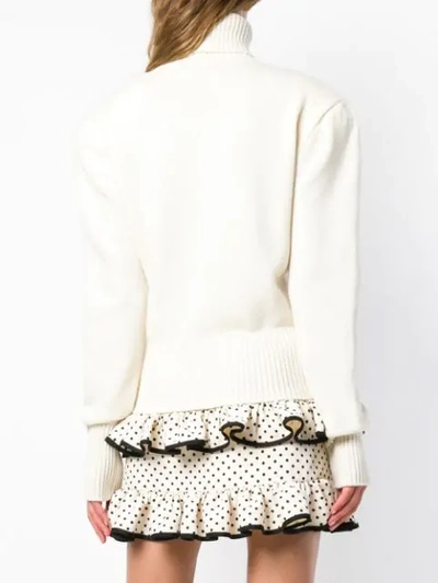 Shop Magda Butrym Embellished Turtleneck Sweater In White