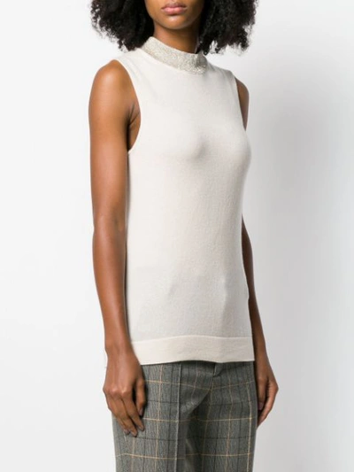 Shop Missoni Cashmere Blend Tank Top In Neutrals