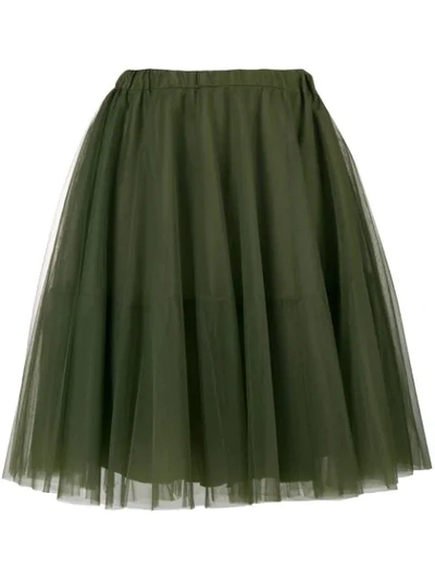 Shop P.a.r.o.s.h . Pleated Tulle Skirt - Green
