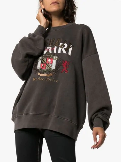 Shop Amiri 'beverly Hills' Sweatshirt Mit Logo-stickerei In Black