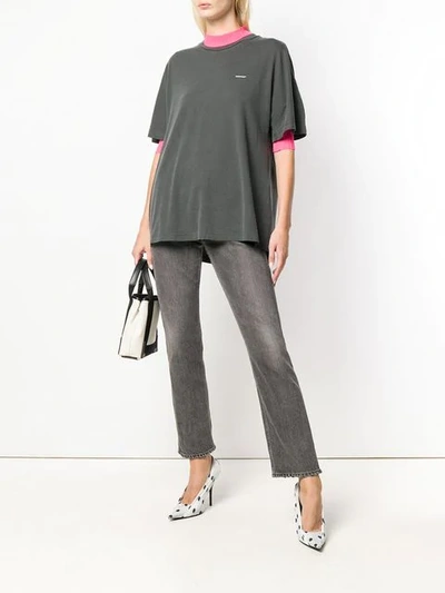 Shop Balenciaga Short Sleeve Cocoon Top - Grey