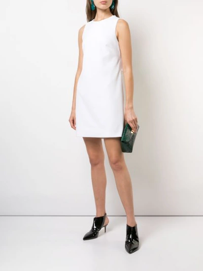 Shop Tibi Button Back Mini Dress In White