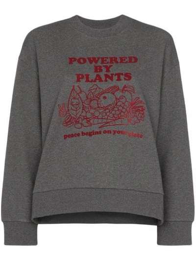 Shop Stella Mccartney Powered By Plants Print Sweatshirt In Grey