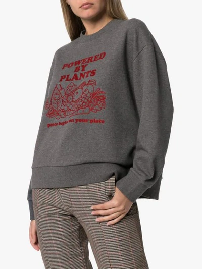 Shop Stella Mccartney Powered By Plants Print Sweatshirt In Grey