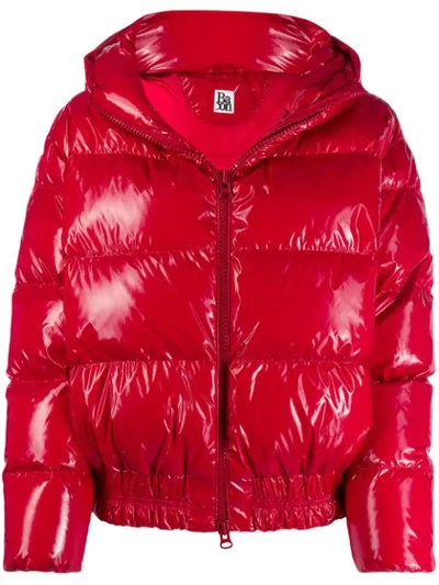 Shop Bacon Zipped Puffer Jacket In Red