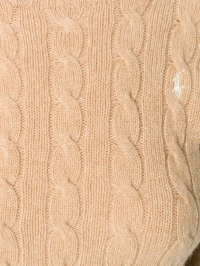 Shop Polo Ralph Lauren Cable Knit Jumper In Neutrals